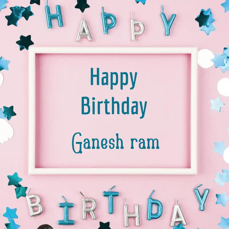 Happy Birthday Ganesh ram Pink Frame Card